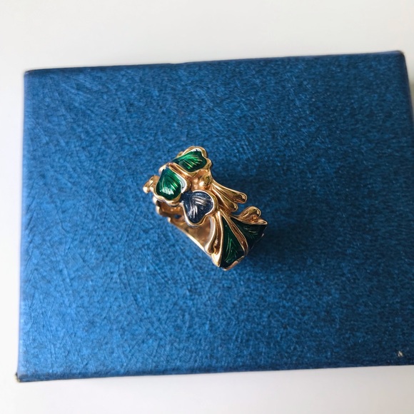 Ross-Simons Jewelry - Ross-Simons Tropical Leaf Sterling 925 Gold Ring, Size 9